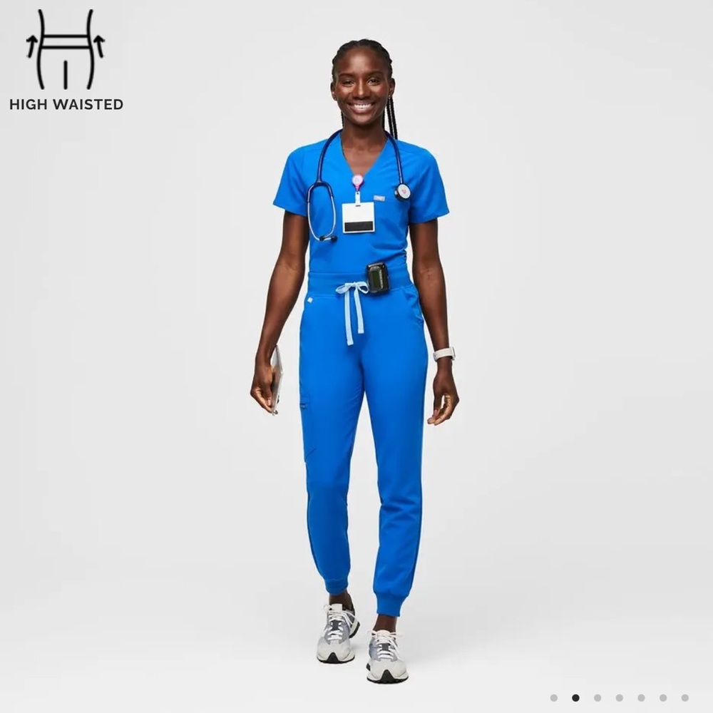Figs High Waisted Zamora Joggers Royal Blue